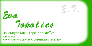 eva topolics business card